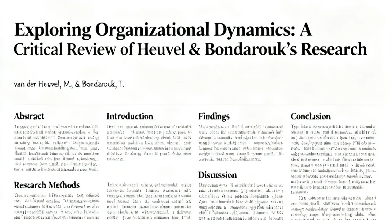 Insights on Heuvel & Bondarouk's Findings